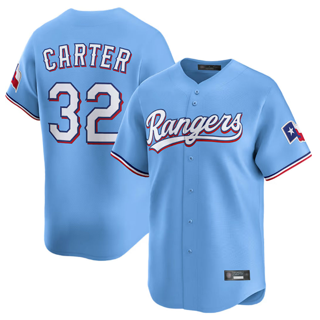 tocy T.Rangers #32 Evan Carter Player Light Blue Home Limited Stitched Jerseys