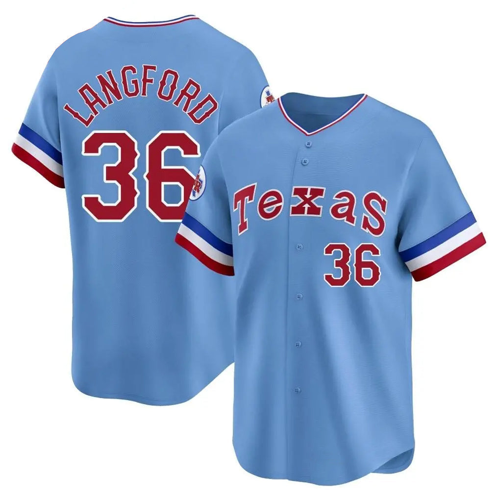 tocy T.Rangers #36 Wyatt Langford Player Blue Home City Connect Limited Stitched Jerseys