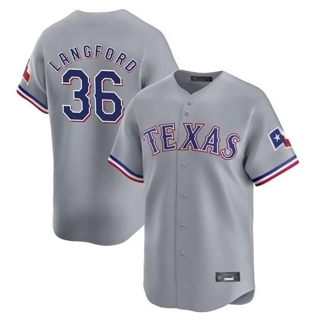 tocy T.Rangers #36 Wyatt Langford Player Gray Home Limited Stitched Jerseys