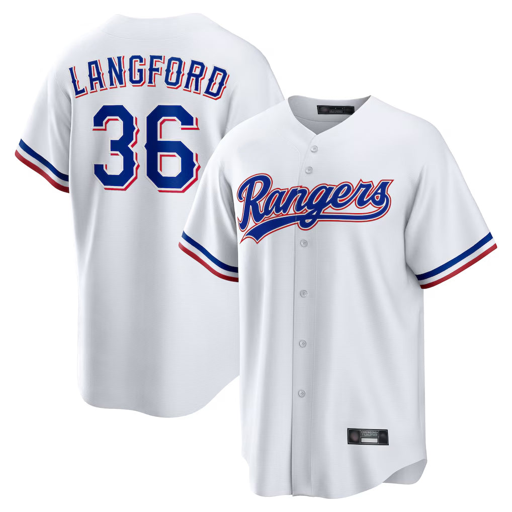 tocy T.Rangers #36 Wyatt Langford Player White Home Game Stitched Jerseys