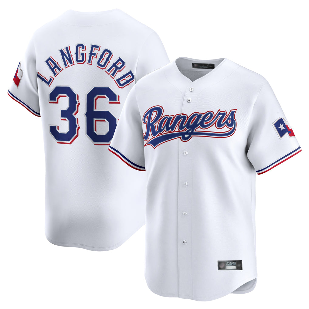 tocy T.Rangers #36 Wyatt Langford Player White Home Limited Stitched Jerseys