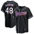 tocy T.Rangers #48 Jacob deGrom Player Black 2026 Out Fashion Replica Stitched Jerseys