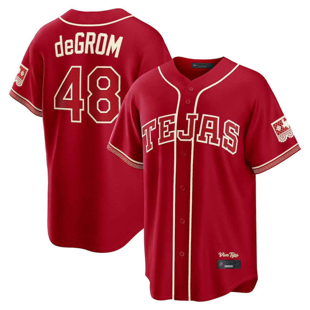 tocy T.Rangers #48 Jacob deGrom Player Red 2026 City Connect Limited Stitched Jerseys