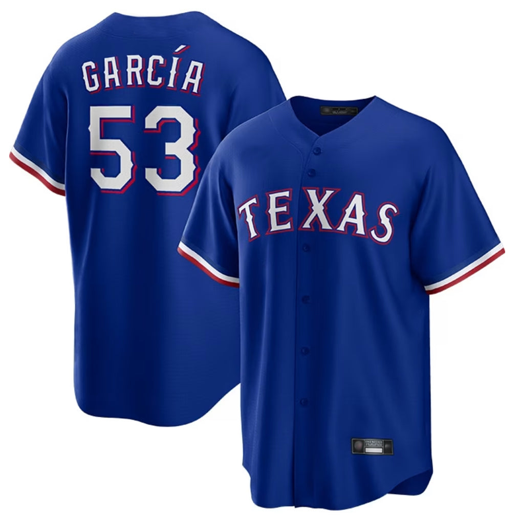 tocy T.Rangers #53 Adolis Garcia Player Royal Home Limited Game Stitched Jerseys