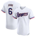tocy T.Rangers #6 Josh Jung Player Gold Collection Elite Limited White Stitched Jerseys