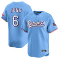 tocy T.Rangers #6 Josh Jung Player Light Blue Limited Home Stitched Jerseys