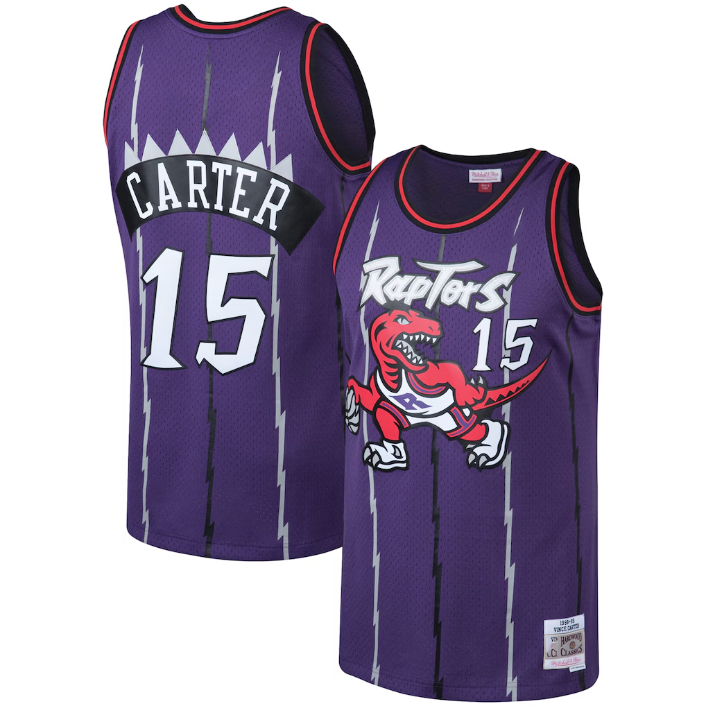 tocy T.Raptors #15 Vince Carter Mitchell & Ness Purple 199899 Big & Tall Hardwood Classics Swingman Jerseys