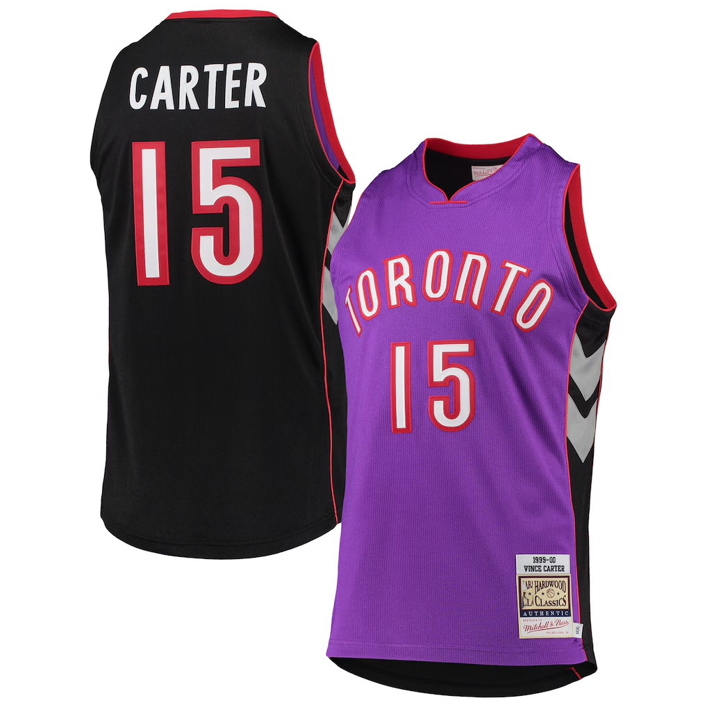 tocy T.Raptors #15 Vince Carter Mitchell & Ness Purple 19992000 Hardwood Classics Authentic Jerseys