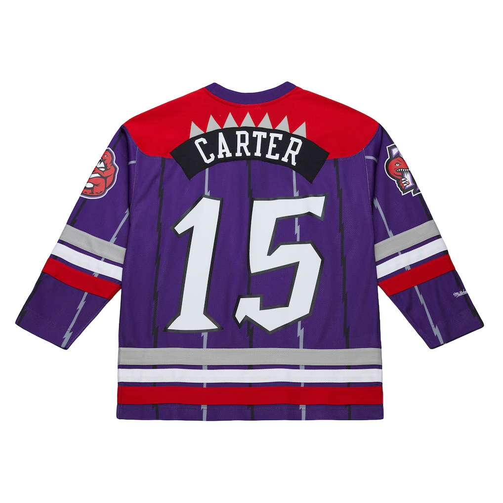 tocy T.Raptors #15 Vince Carter Mitchell & Ness Purple Maxxed Out Fashion Hockey Jerseys