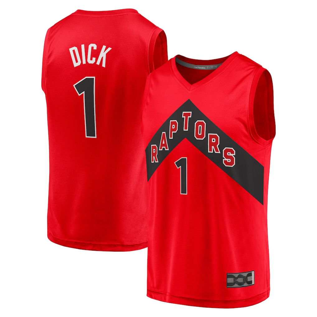 tocy T.Raptors #1 Gradey Dick Red Fast Break Player Jerseys - Icon Edition