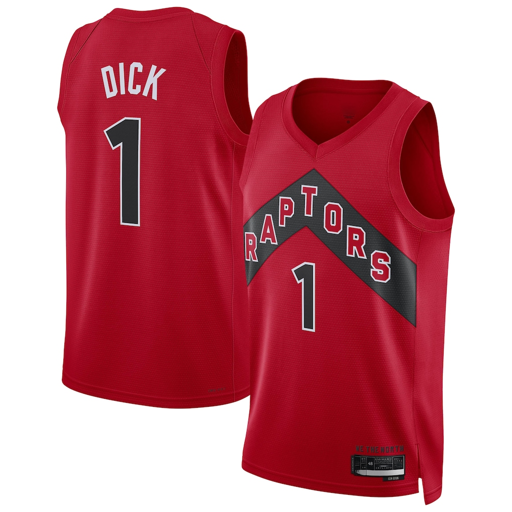 tocy T.Raptors #1 Gradey Dick Red Swingman Player Jerseys - Icon Edition
