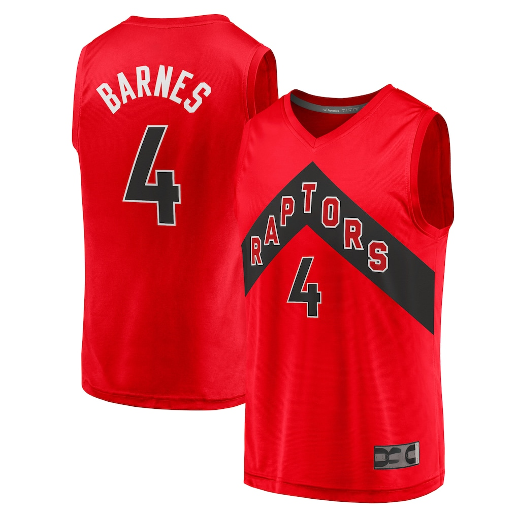 tocy T.Raptors #4 Scottie Barnes Red Fast Break Replica Jerseys - Icon Edition