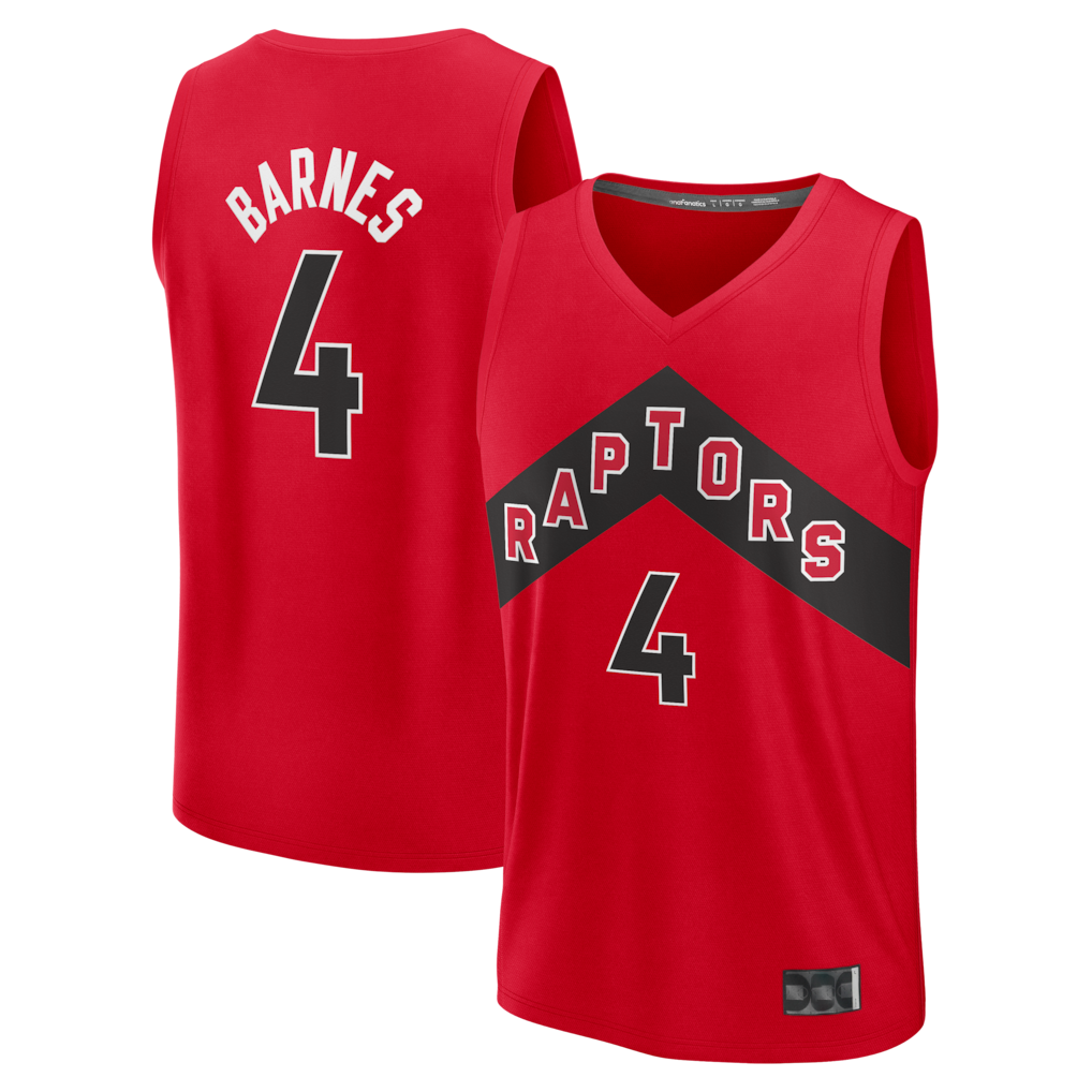 tocy T.Raptors #4 Scottie Barnes Red Fast Break Replica Jerseys - Icon Edition