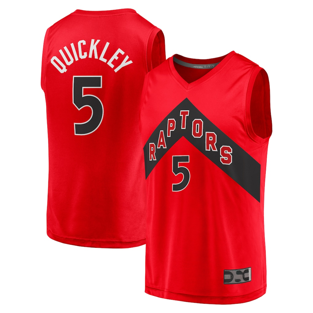tocy T.Raptors #5 Immanuel Quickley Red Fast Break Player Jerseys - Icon Edition