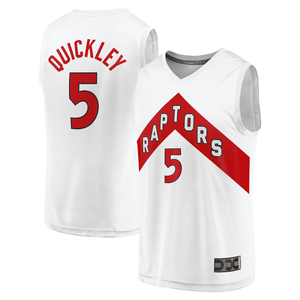 tocy T.Raptors #5 Immanuel Quickley White Fast Break Player Jerseys - Association Edition