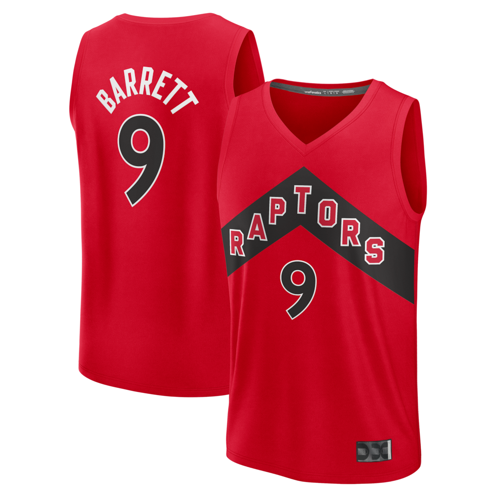 tocy T.Raptors #9 RJ Barrett Red Fast Break Jerseys - Icon Edition