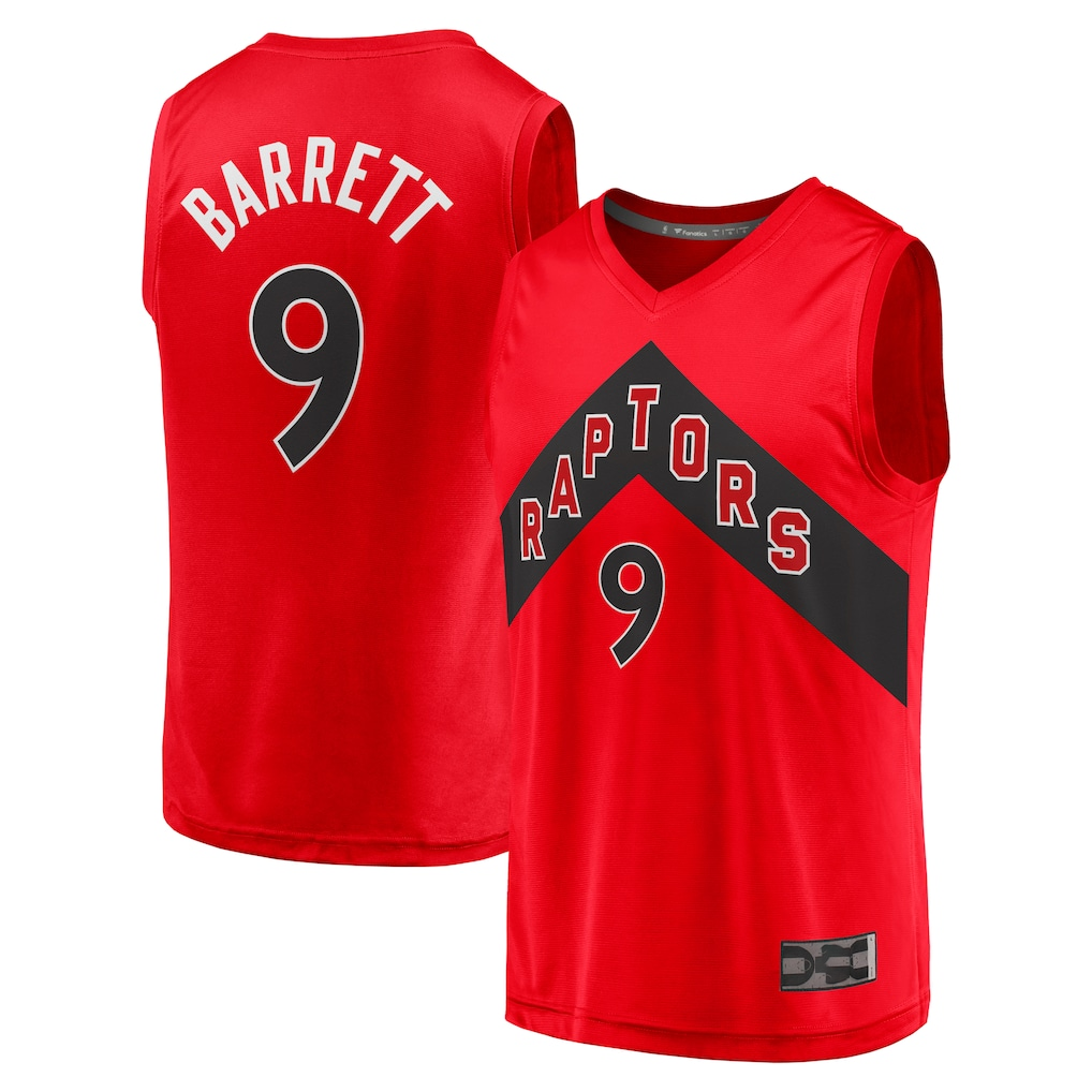 tocy T.Raptors #9 RJ Barrett Red Fast Break Player Jerseys - Icon Edition