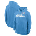 Tocy T.Titans Light Blue LOGO Pullover Hoodies Home Game Blank Player Stitched Jerseys