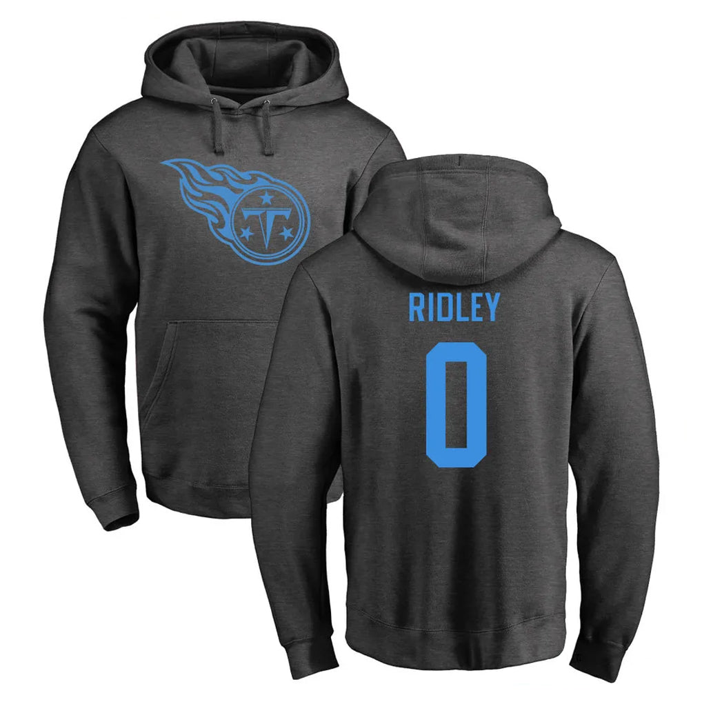 Tocy T.Titans #0 Calvin Ridley Player Ash One Color Pullover Hoodies Home Game Stitched Jerseys
