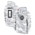 Tocy T.Titans #0 Calvin Ridley Player Camo Arctic Salute to Service Pullover Hoodies Home Game Stitched Jerseys