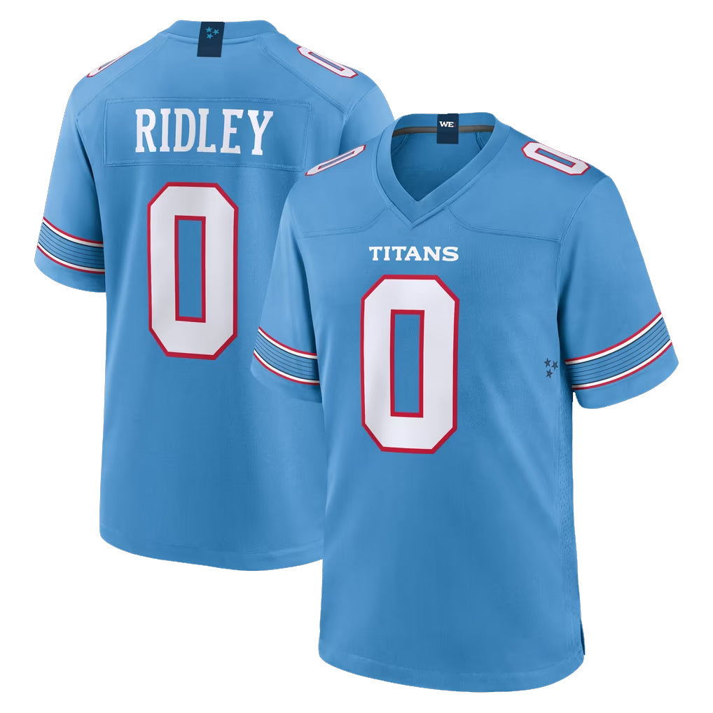 Tocy T.Titans #0 Calvin Ridley Player Light Blue 2026 Game Home Stitched Jerseys