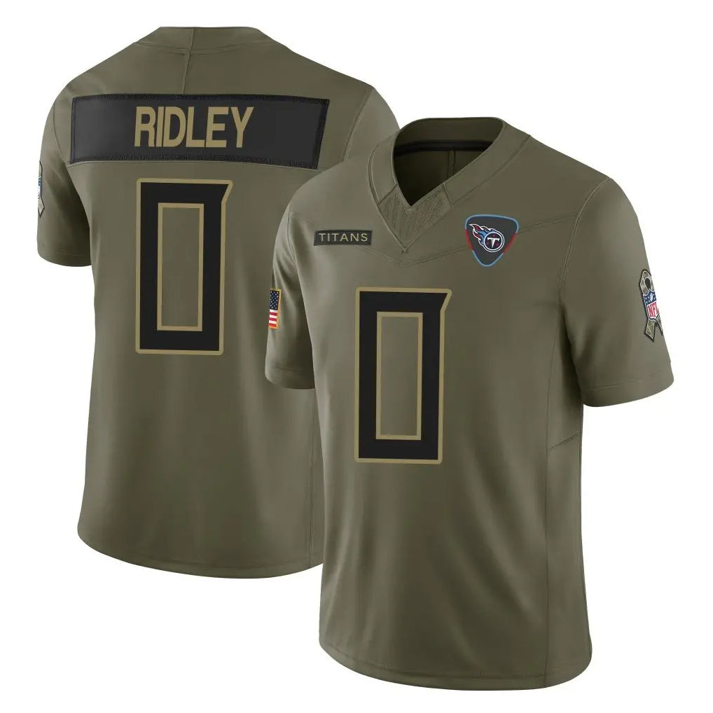Tocy T.Titans #0 Calvin Ridley Player Olive Limited 2025 Salute to Service Home Game Stitched Jerseys
