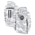 Tocy T.Titans #11 Jermaine Johnson II Player Camo Arctic Salute to Service Pullover Hoodies Home Game Stitched Jerseys