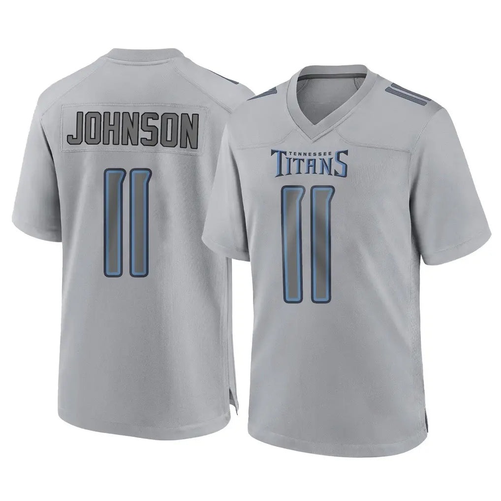 Tocy T.Titans #11 Jermaine Johnson II Player Gray Atmosphere Fashion Home Game Stitched Jerseys