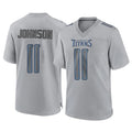 Tocy T.Titans #11 Jermaine Johnson II Player Gray Atmosphere Fashion Home Game Stitched Jerseys