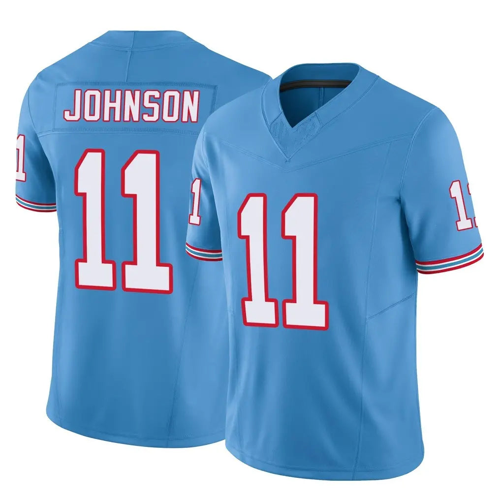 Tocy T.Titans #11 Jermaine Johnson II Player Light Blue Limited Vapor F.U.S.E. Home Game Stitched Jerseys