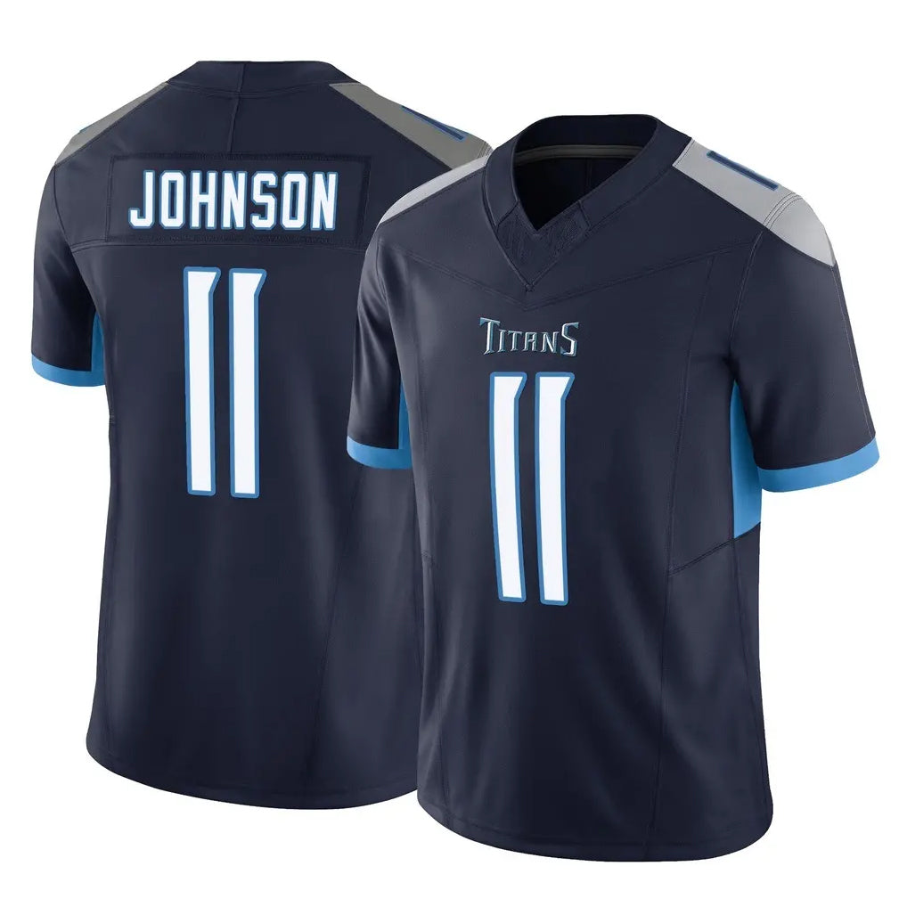 Tocy T.Titans #11 Jermaine Johnson II Player Navy Limited Vapor F.U.S.E. Home Game Stitched Jerseys