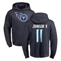 Tocy T.Titans #11 Jermaine Johnson II Player Navy Logo Pullover Hoodies Home Game Stitched Jerseys