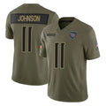 Tocy T.Titans #11 Jermaine Johnson II Player Olive Limited 2025 Salute to Service Home Game Stitched Jerseys