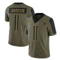 Tocy T.Titans #11 Jermaine Johnson II Player Olive Salute to Service Limited Home Game Stitched Jerseys