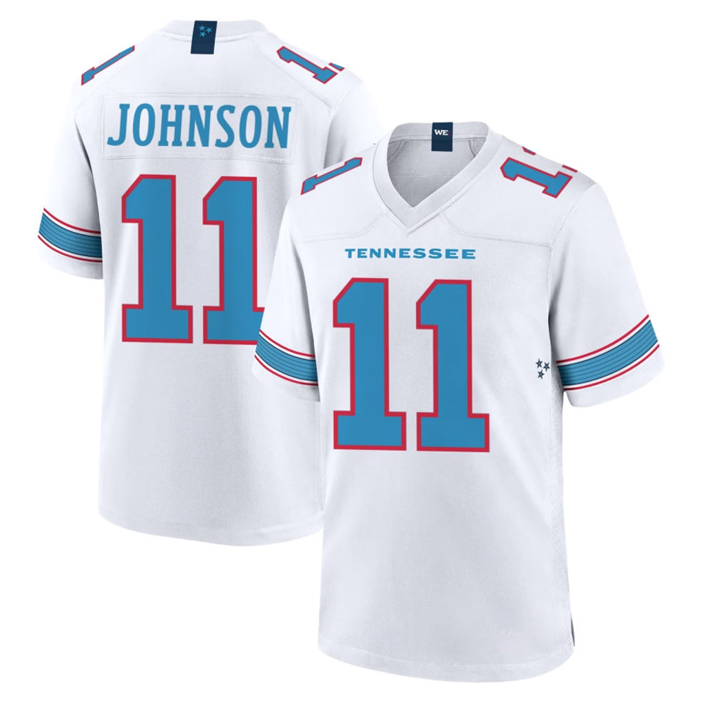 Tocy T.Titans #11 Jermaine Johnson II Player White 2026 Game Home Stitched Jerseys