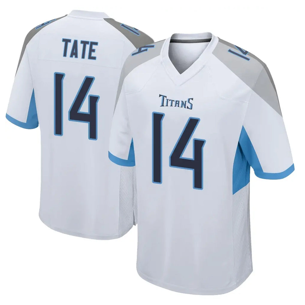 Tocy T.Titans #14 Carnell Tate Player White Home Game Stitched Jerseys