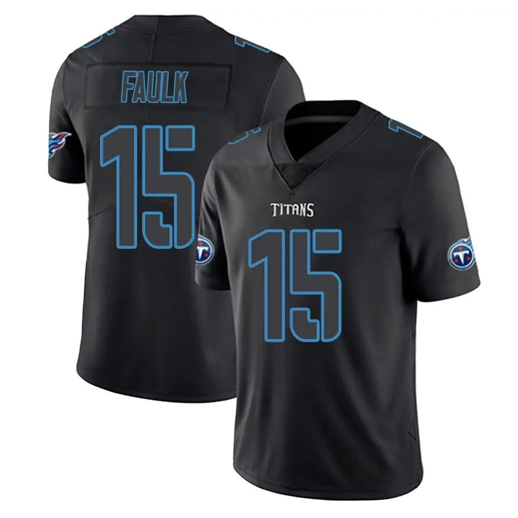 Tocy T.Titans #15 Keldric Faulk Player Black Impact Limited Home Game Stitched Jerseys
