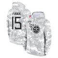 Tocy T.Titans #15 Keldric Faulk Player Camo Arctic Salute to Service Pullover Hoodies Home Game Stitched Jerseys