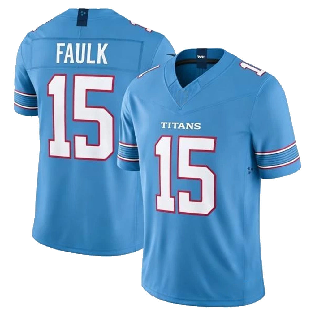 Tocy T.Titans #15 Keldric Faulk Player Light Blue Team Vapor F.U.S.E. Limited Home Game Stitched Jerseys