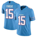 Tocy T.Titans #15 Keldric Faulk Player Light Blue Team Vapor F.U.S.E. Limited Home Game Stitched Jerseys