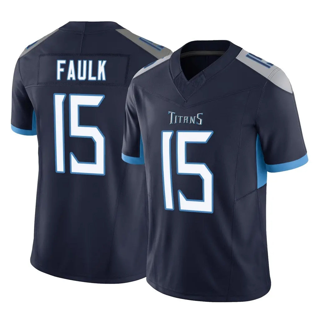 Tocy T.Titans #15 Keldric Faulk Player Navy Limited Vapor F.U.S.E. Home Game Stitched Jerseys