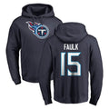 Tocy T.Titans #15 Keldric Faulk Player Navy Logo Pullover Hoodies Home Game Stitched Jerseys