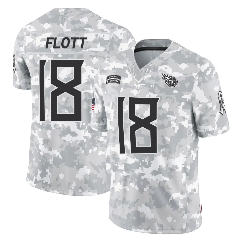 Tocy T.Titans #18 Cor'Dale Flott Player Arctic Camo Limited Salute to Service Home Game Stitched Jerseys