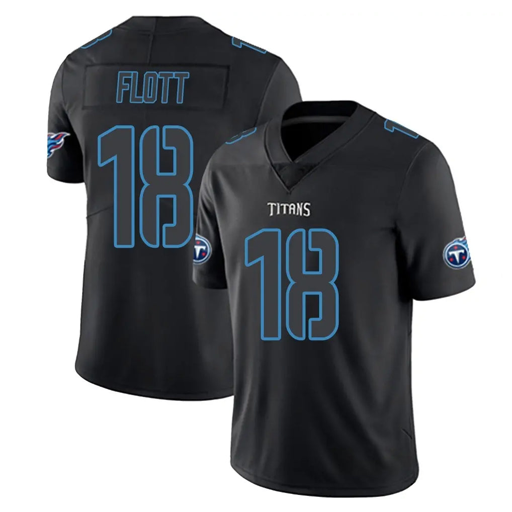 Tocy T.Titans #18 Cor'Dale Flott Player Black Impact Limited Home Game Stitched Jerseys