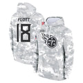 Tocy T.Titans #18 Cor'Dale Flott Player Camo Arctic Salute to Service Pullover Hoodies Home Game Stitched Jerseys