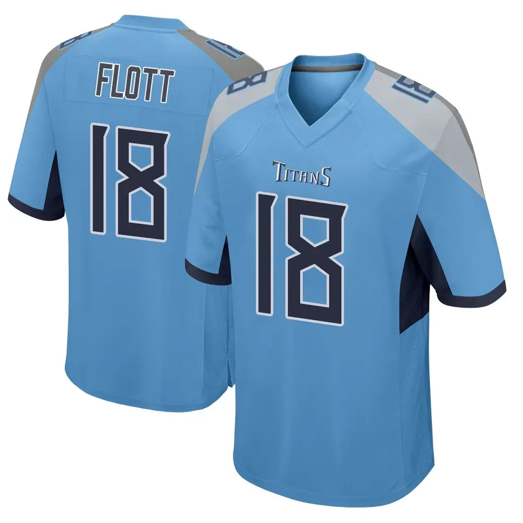 Tocy T.Titans #18 Cor'Dale Flott Player Light Blue Home Game Stitched Jerseys