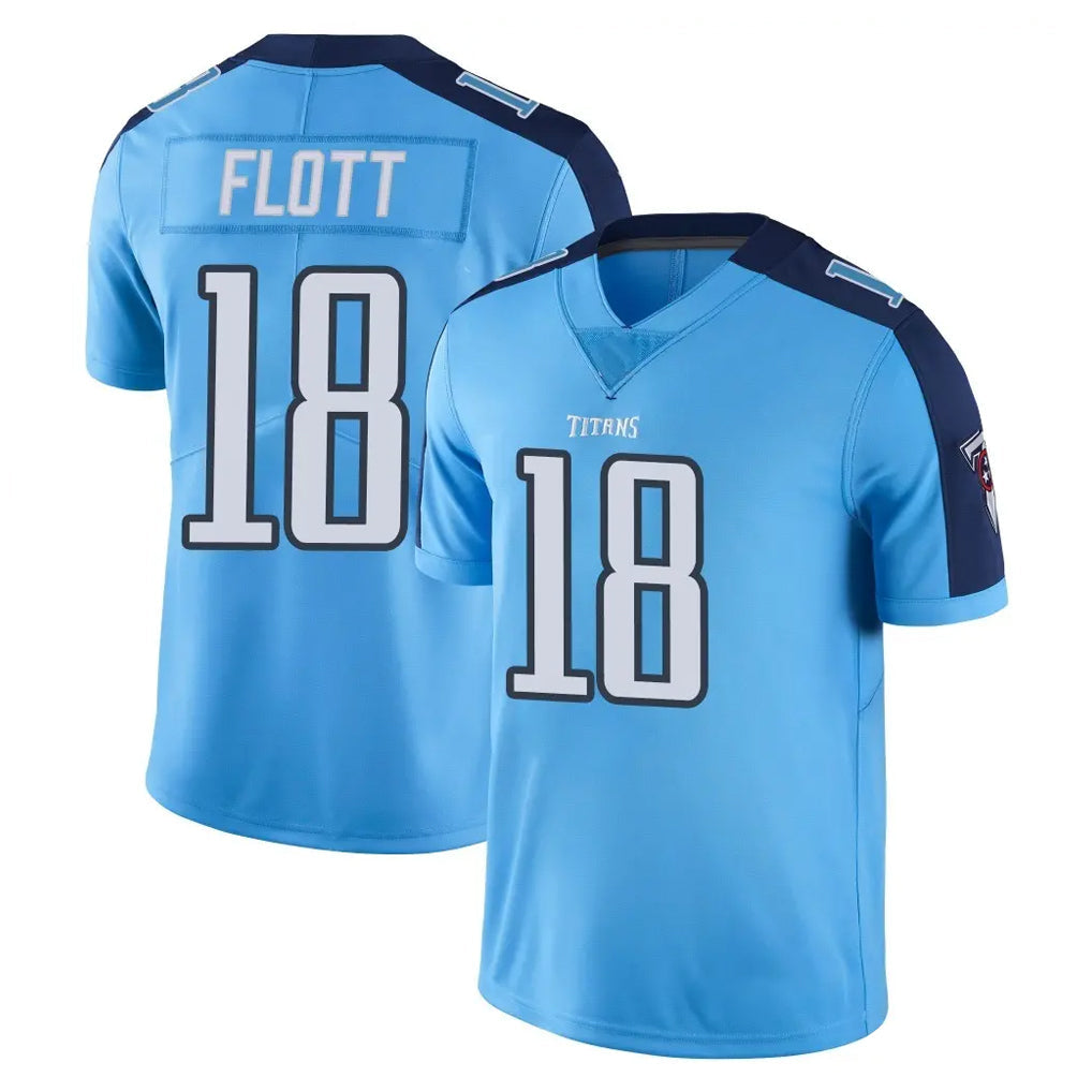 Tocy T.Titans #18 Cor'Dale Flott Player Light Blue Limited Color Rush Home Game Stitched Jerseys