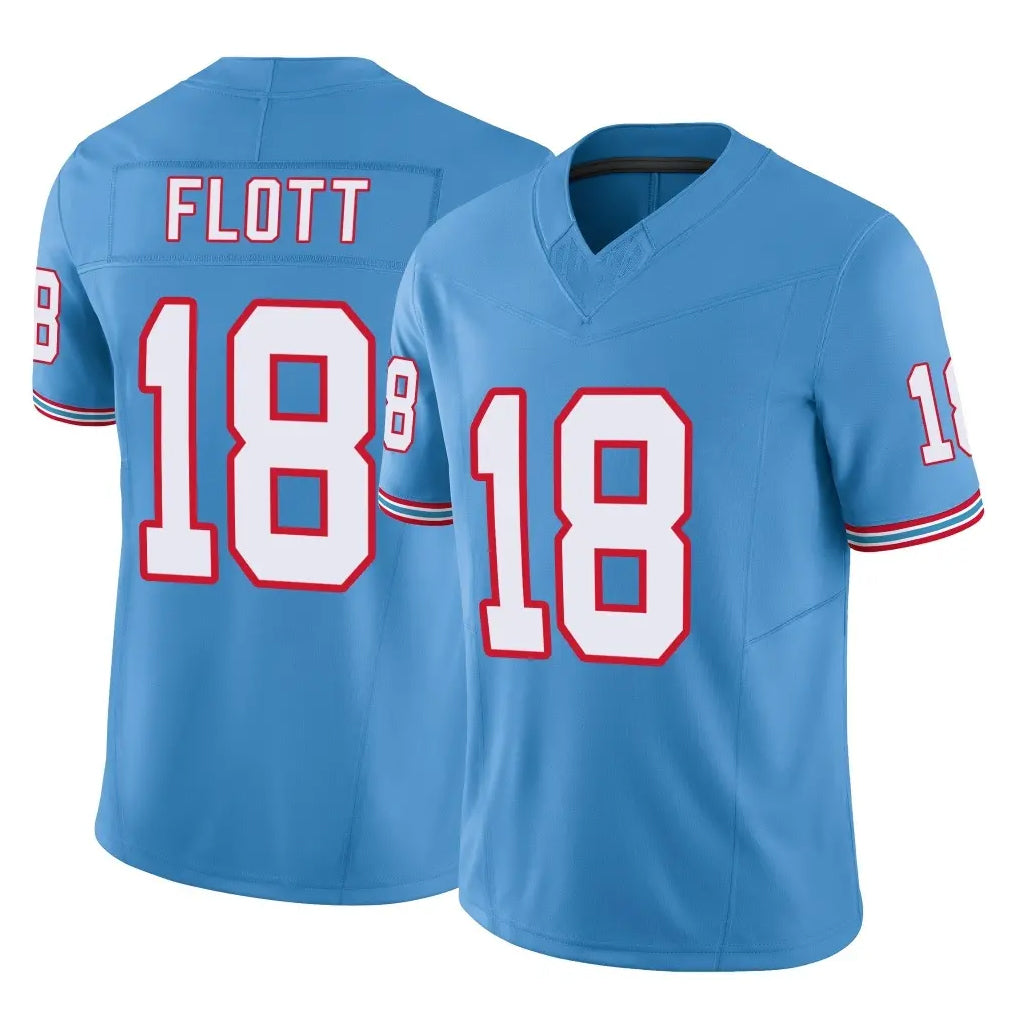 Tocy T.Titans #18 Cor'Dale Flott Player Light Blue Limited Vapor F.U.S.E. Home Game Stitched Jerseys