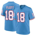 Tocy T.Titans #18 Cor'Dale Flott Player Light Blue Oilers Throwback Home Game Stitched Jerseys