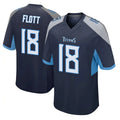 Tocy T.Titans #18 Cor'Dale Flott Player Navy Home Game Stitched Jerseys